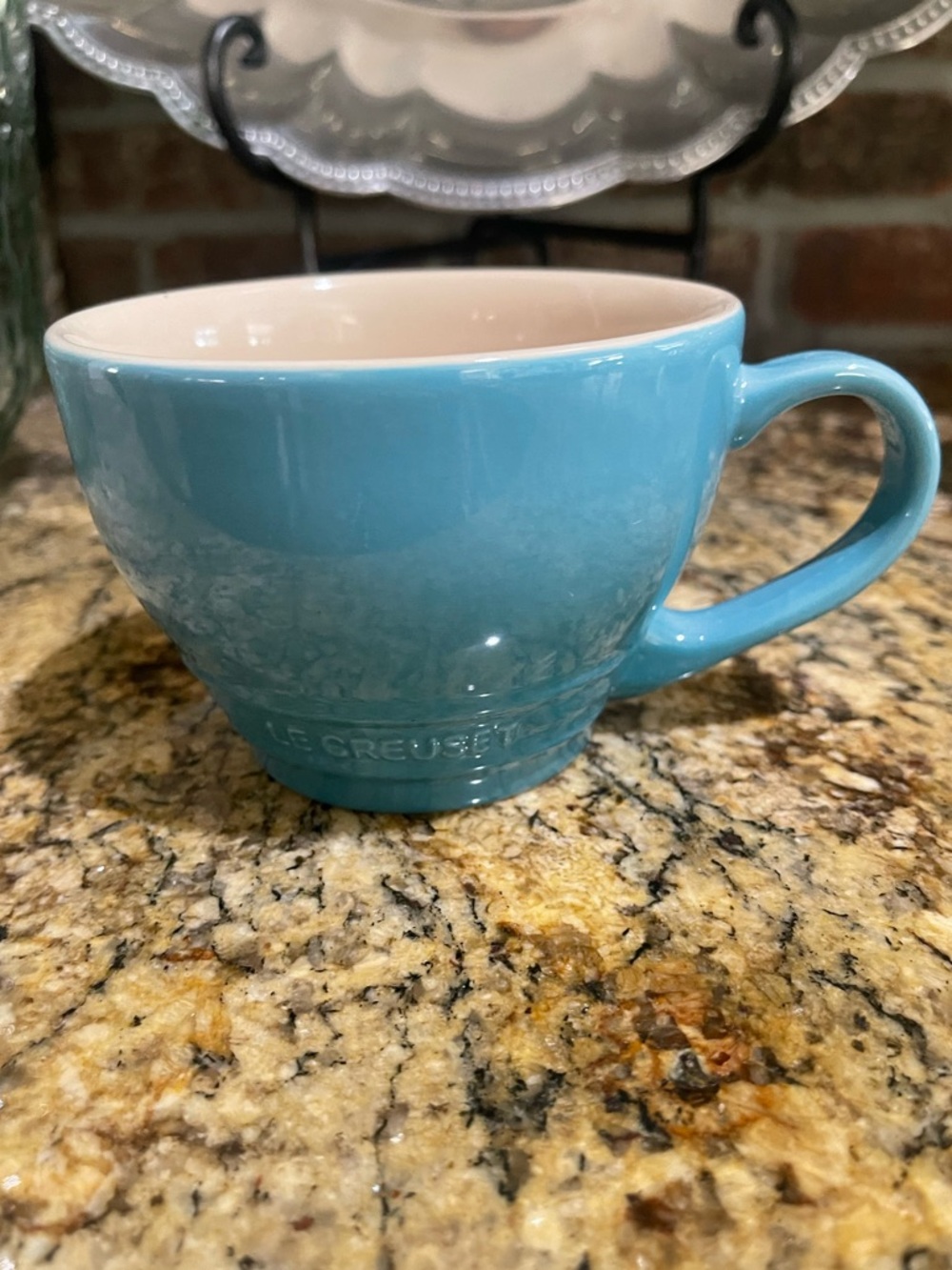 Le Creuset Cappuccino 400ml Cup Set of 2 - CARRIBEAN sand interior - Brand New - Picture 3 of 8